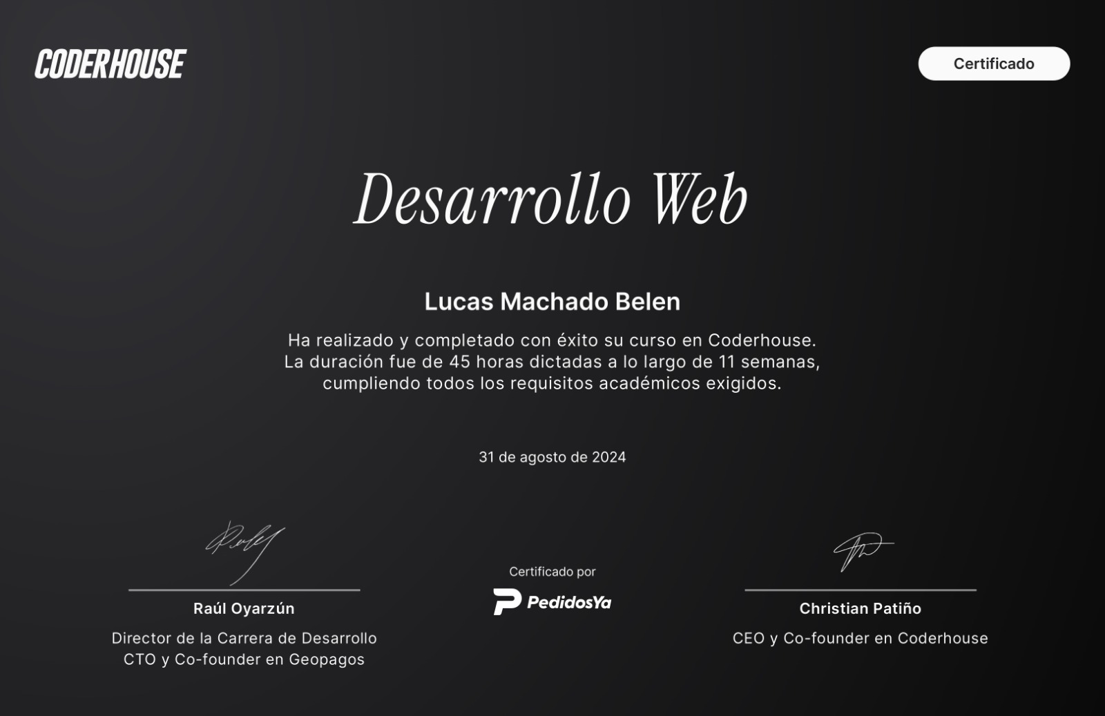 Certificado de HTML, CSS, SASS